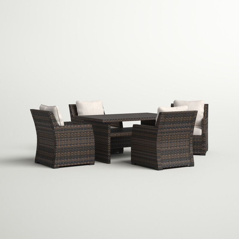 Sol 72 Outdoor™ Zora Rectangular 4 Person Outdoor Dining Set with